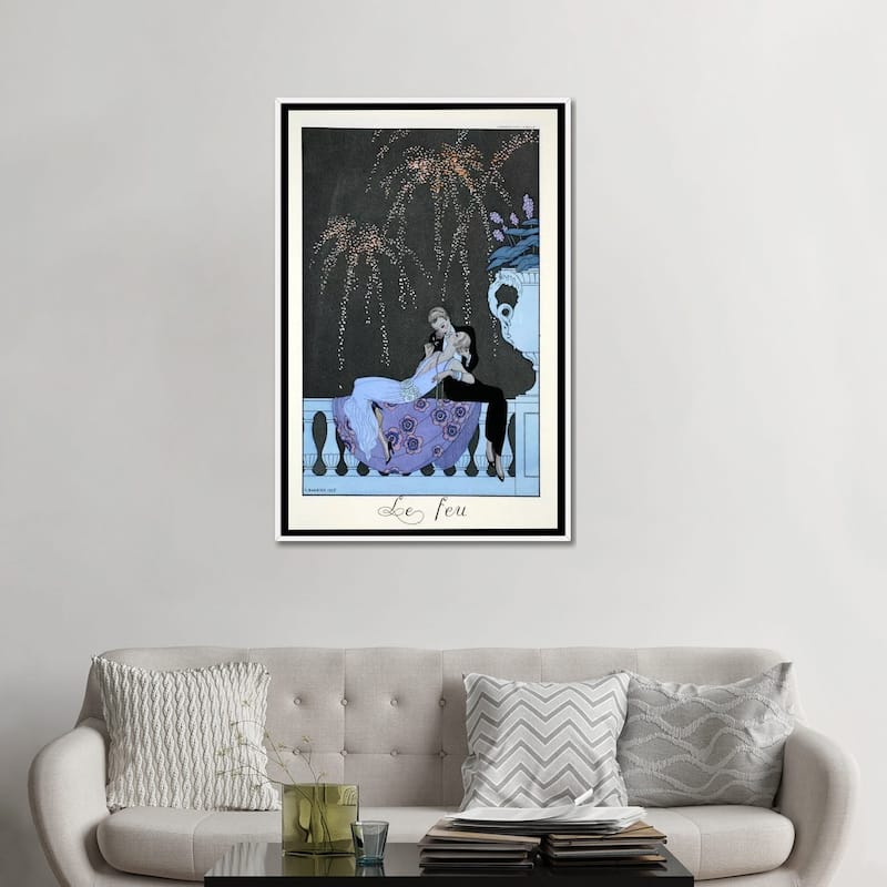 iCanvas "Fire, from 'Falbalas & Fanfreluches, Almanach des Modes Presentes" by George Barbier Framed Canvas Print
