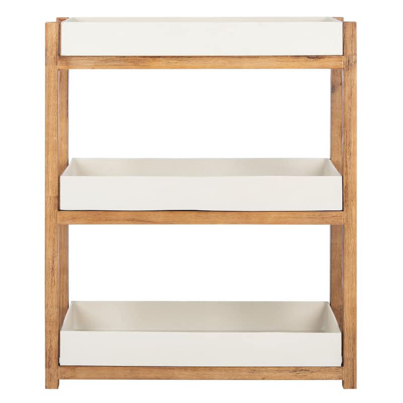 SAFAVIEH Outdoor Jaycie 3-Tier Shelf - 31.4" W x 13.7" L x 38.5" H - 31Wx14Dx39H