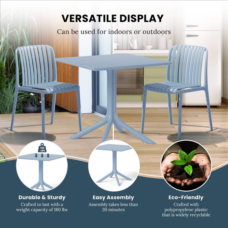 Frond and Form 31.5 Inch Outdoor Square Dining Table