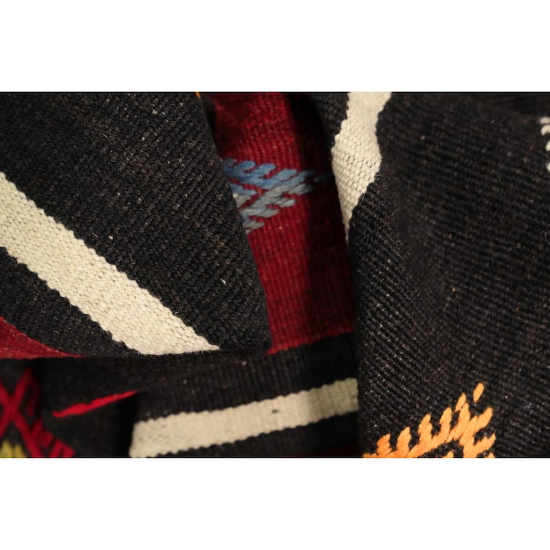 Hand Woven Oriental 100% Wool Carpet Southwestern Tribal Red Kilim Area Rug - 10' 6'' X 5' 10''