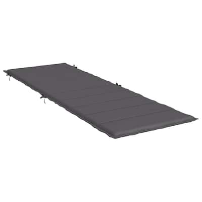 Outdoor Cushion for Chaise Lounger, 1 Pillow, 73in Gray Oxford Fabric