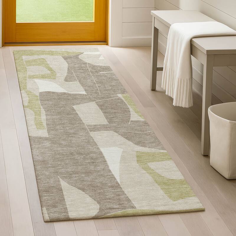 Machine Washable Indoor/ Outdoor Modern Crestone Chantille Rug