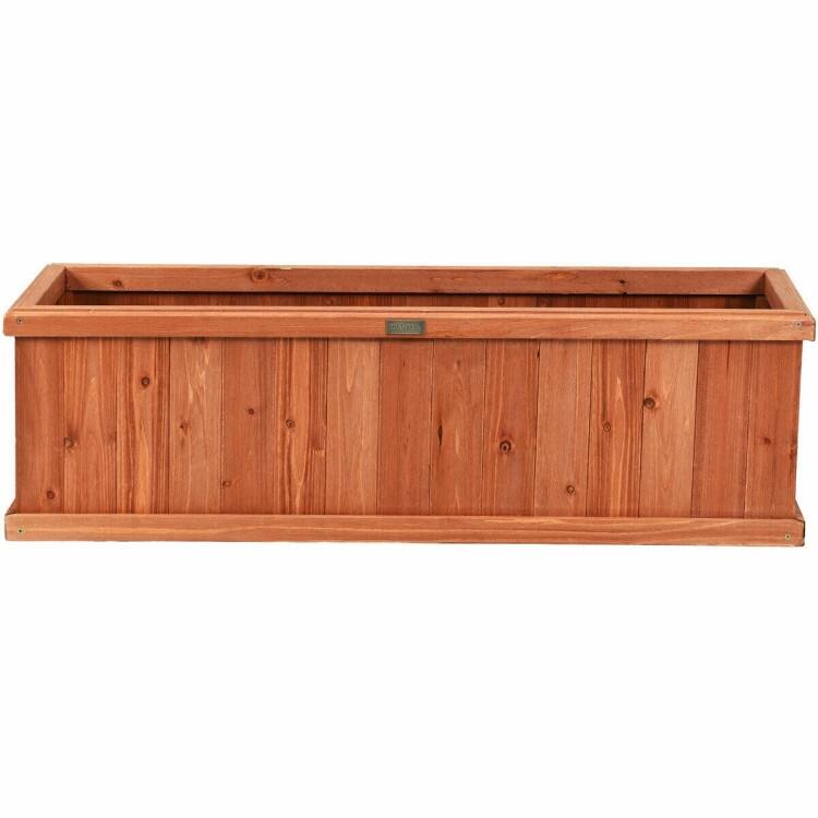 Wooden Decorative Planter Box for Garden and Window Display - 40" x 12" x 12"