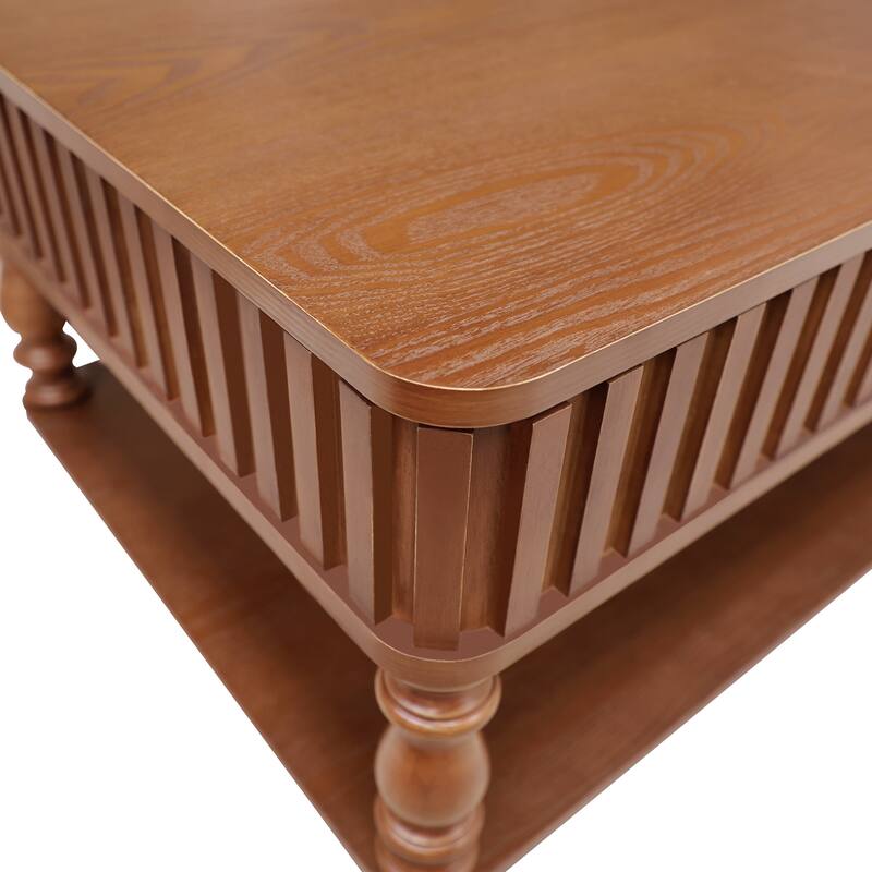 47.24" Lift Top Coffee Table with Storage Solid Wood Construction Modern Design for Small Spaces and Work Tasks