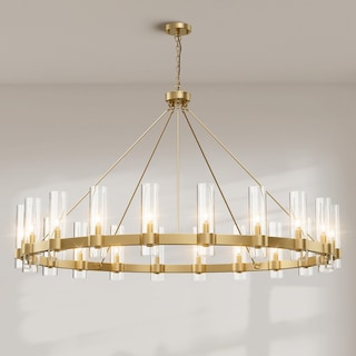 KAYLA 60" 20-Light Black Chandelier - 60in
