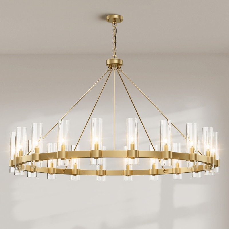 KAYLA 60" 20-Light Black Chandelier - 60in