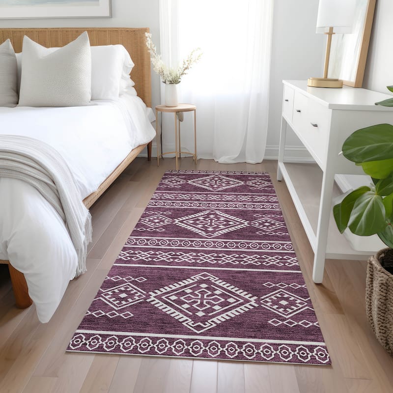 Machine Washable Indoor/ Outdoor Chantille Moroccan Boho Rug