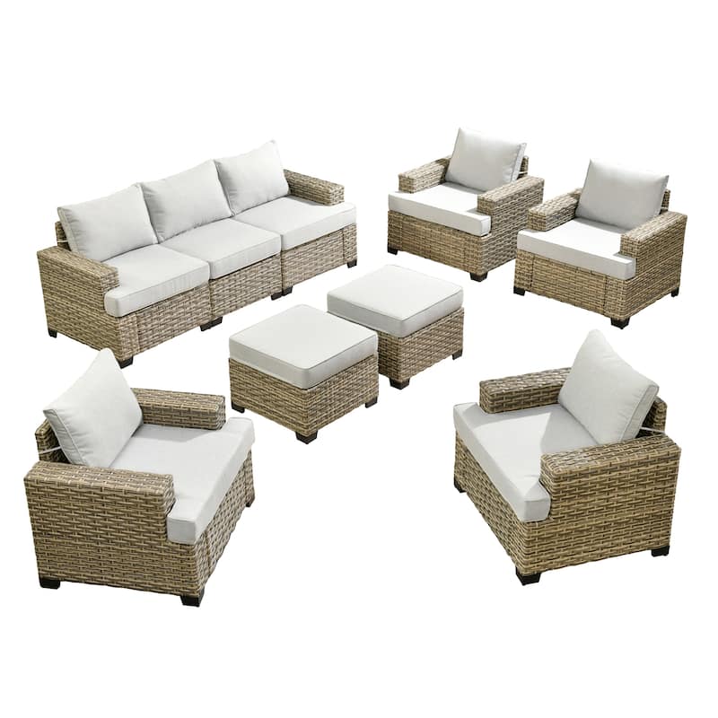 XIZZI 9-piece Patio Furniture Set Outdoor Wicker Chair
