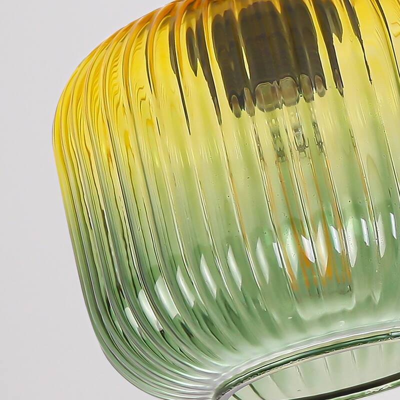 6" Wide Vintage 1-light Green Glass Pendant Light