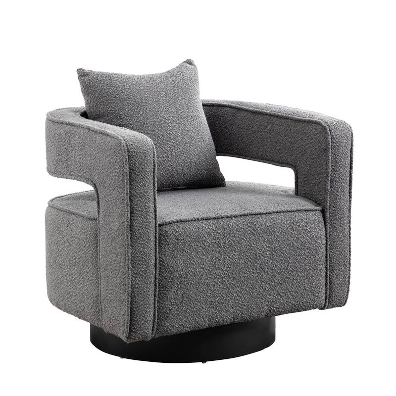 Accent Open Back Chair Modern Comfy Sofa Chair With Base, Club Chair Leisure Arm Chair For Lounge