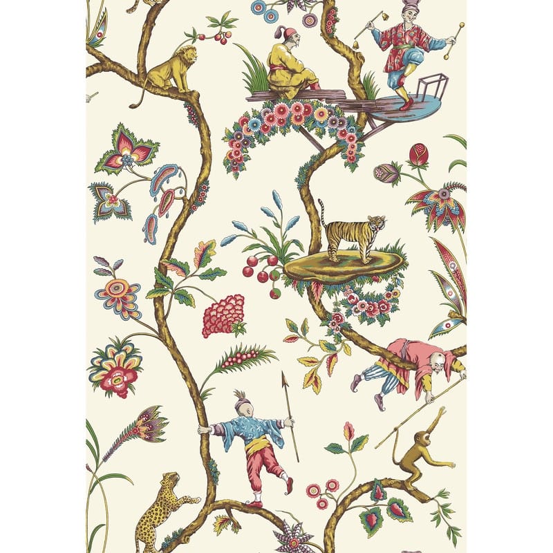 Scalamandre White Chinoise Exotique Self Adhesive Peel & Stick Wallpaper
