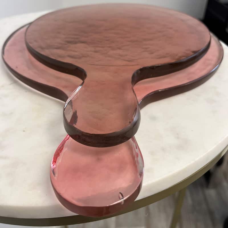 Small Round Recycled Glass Serving Board Dia 12" & W 9"