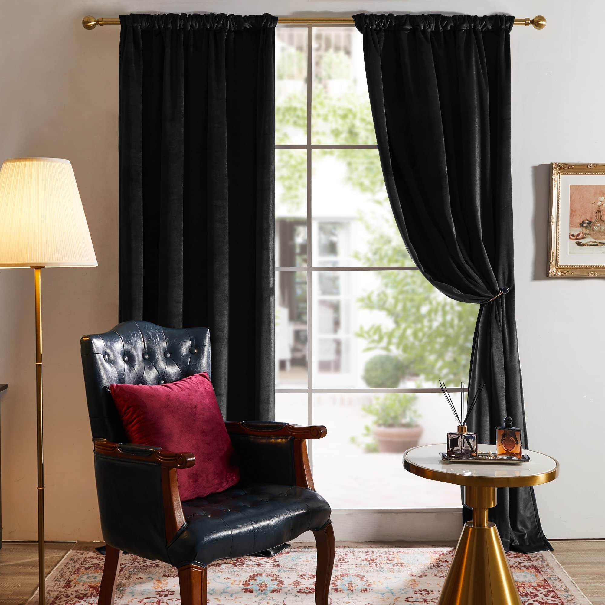 Deconovo Velvet Total Blackout Curtain 1 Panel On Sale Bed