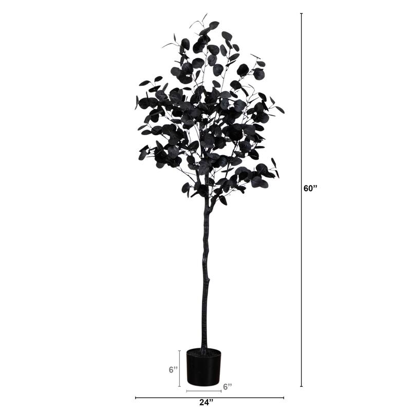 Potted Eucalyptus Halloween Artificial Tree - 5' - Unlit