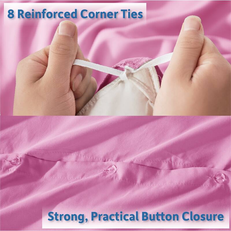 Nestl Ultra Soft Double Brushed Microfiber Duvet Cover Set with Button Closure