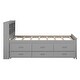 preview thumbnail 25 of 26, Twin Size Platform Kids Bed Frame with Storage Headboard, USB, Twin Size Trundle and 3-Drawers for Bedroom, White