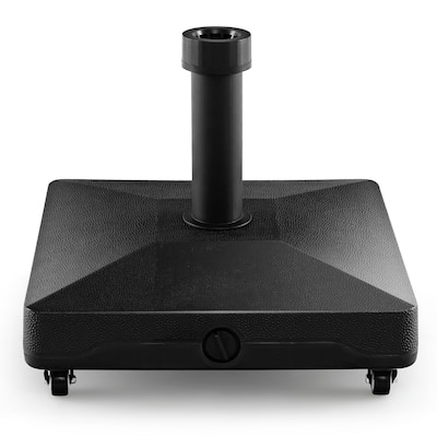 Gymax Patio Umbrella Base w/ 4 Universal Wheels 2 Receivers Square
