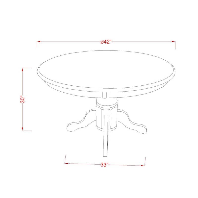 East West Furniture 5 Piece Dinette Set- a Round Kitchen Table with Pedestal and 4 Dining Chairs(Finish Options)