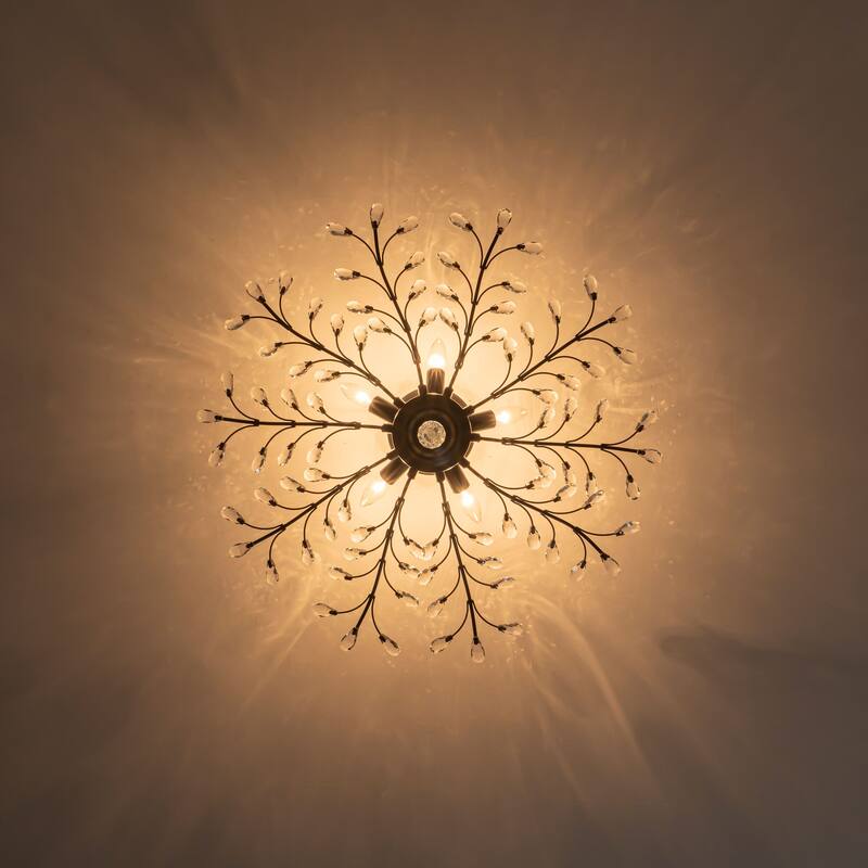 Starsky 5-Light Vintage Crystal Branch Semi-Flush Mount