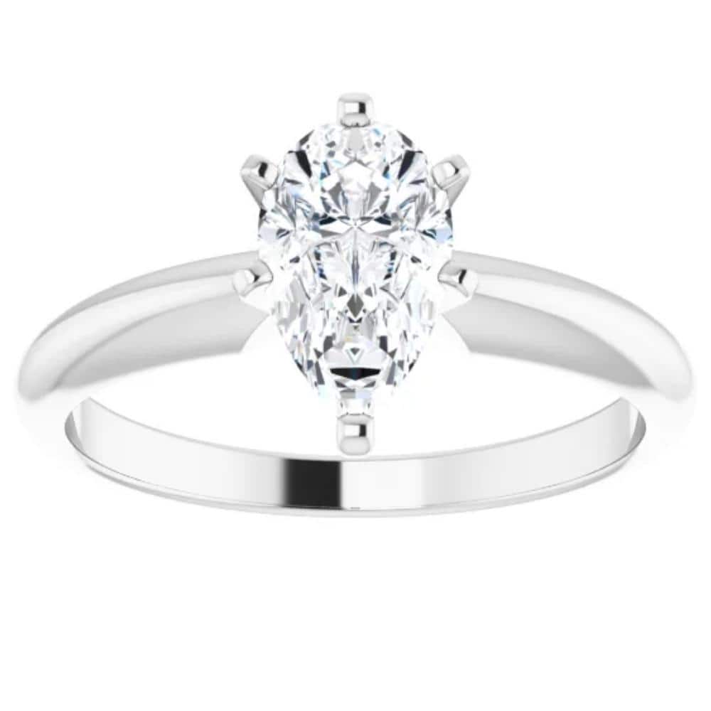 Bliss Diamond 1/3Ct Solitaire Pear Shape Diamond Engagement Ring in 14k White or Yellow Gold