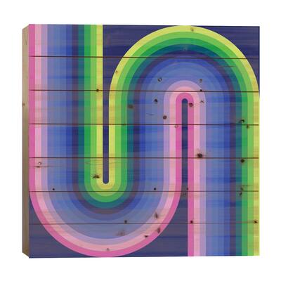 Flow Neon I Print On Wood by Greg Mably - Multi-Color