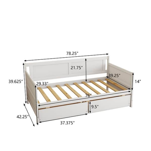 Daybed with two drawers, Twin size Sofa Bed Bed Bath & Beyond 36409789