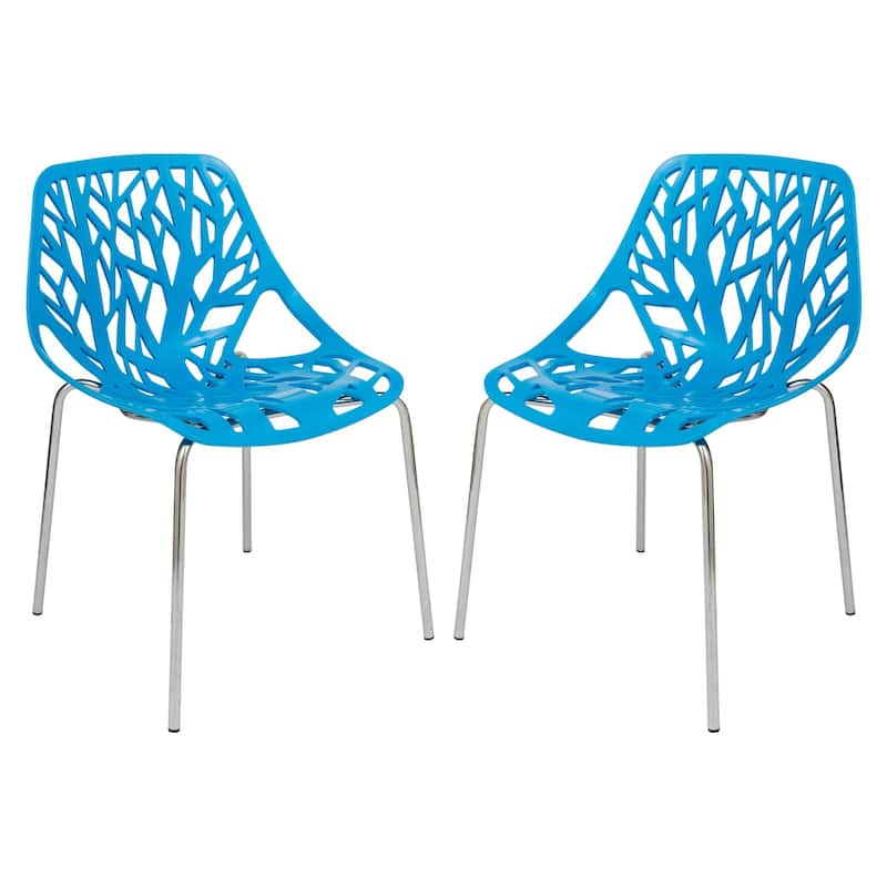 Stackable Dining Chair with Chrome Legs Side Chair (Set of 2) for Indoor and Outdoor