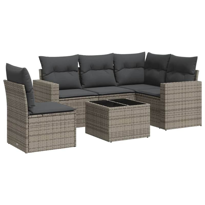 vidaXL Garden Sofa Set Gray, Dark Gray - 25.8 x 24.4 x 27.2