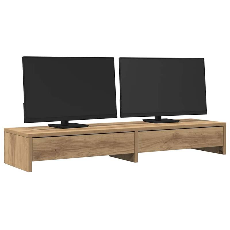 vidaXL Monitor Stand with Drawers Engineered Wood