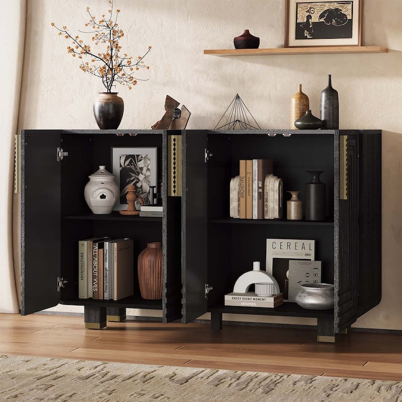 Retro Buffet Cabinet with Adjustable Shelves,for Dining,Kitchen,and Living Room