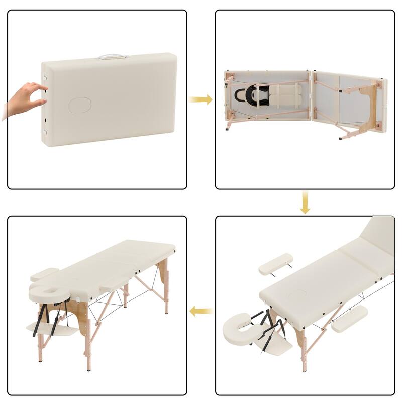 Portable Massage Table Foldable Spa Lash Bed with Adjustable Headrest
