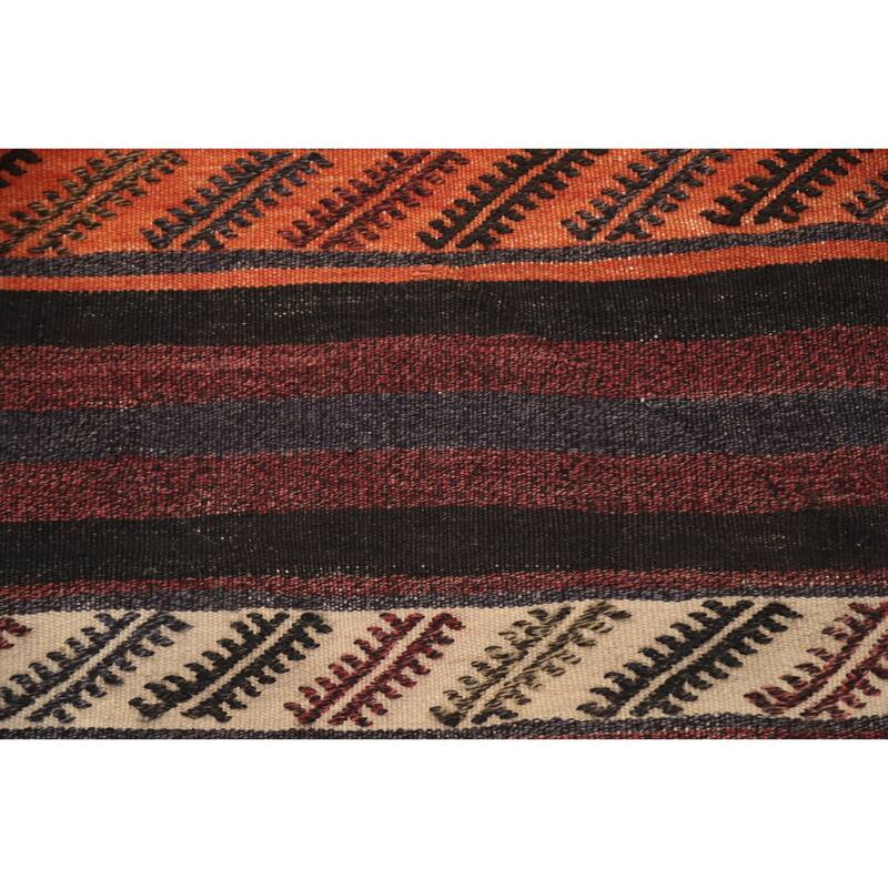 Hand Woven Oriental 100% Wool Carpet Southwestern Tribal Multi-Colored Kilim Area Rug - 10' 5'' X 6' 2''