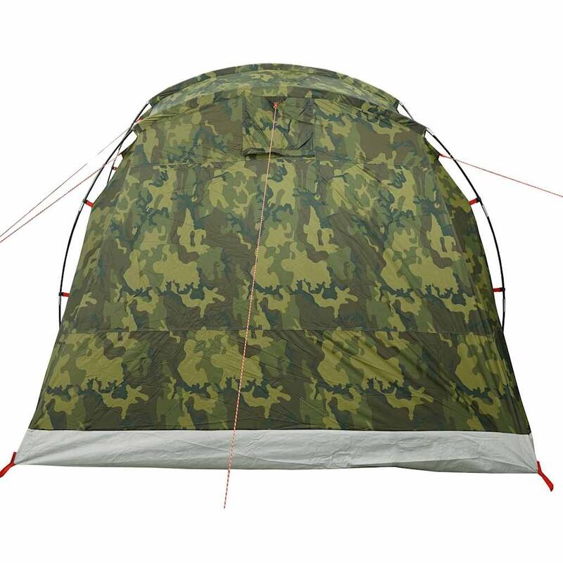 vidaXL Camping Tent Tunnel 4-Person Camouflage Waterproof - 185.8 x 96.5 x 75.6