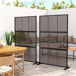 Outdoor Privacy Screen Free Standing Metal Privacy Screen Panel - 72