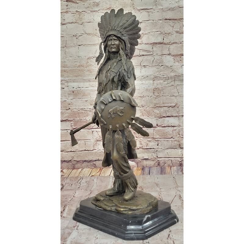 Appeal To The Great Spirit Sioux Chief Indian Bronze Statue By Mario Nick Figurine