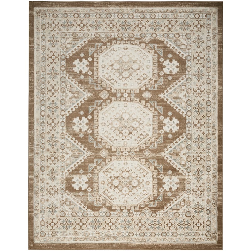 Nourison Serenity Home Indoor Persian Area Rug - 5' 3" x 7' 3" - Mocha/Ivory - Rectangle