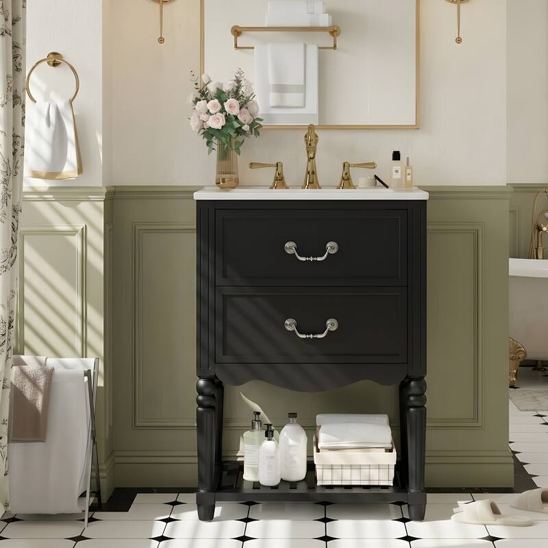 24'' Bathroom Vanity with Ceramic Sink