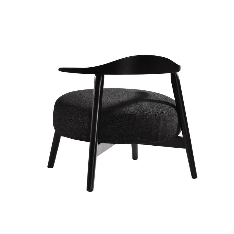 Black Modern 27.5" Accent Chair with High-Density Reflex Foam Frame for Living Room