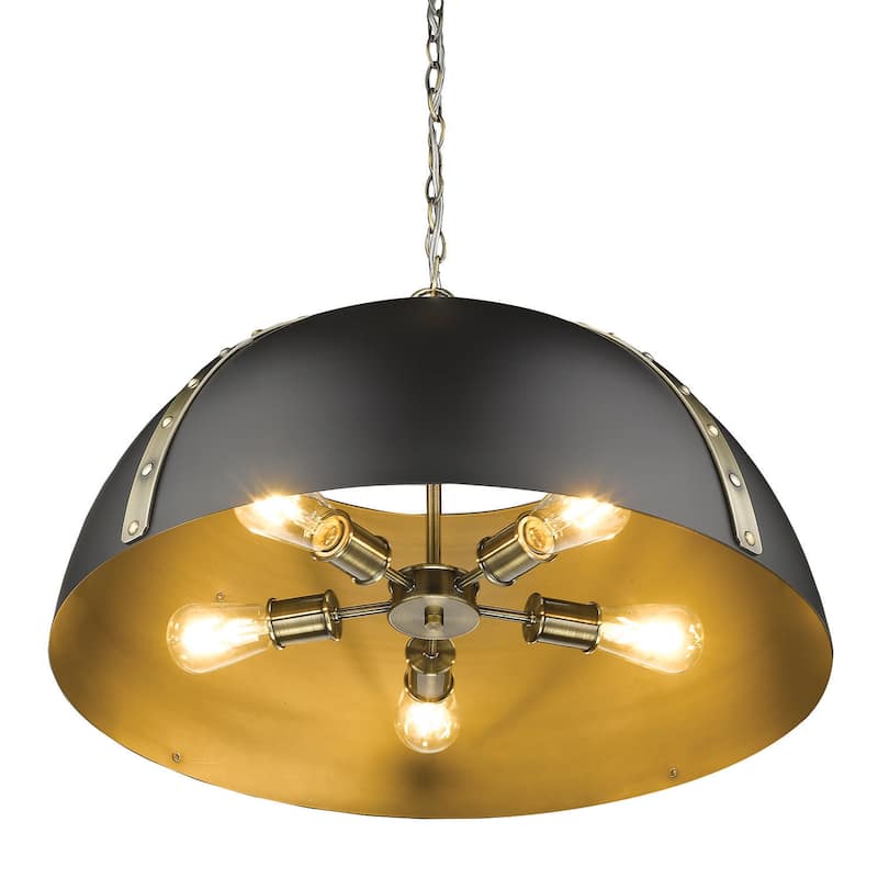 Golden Lighting Aldrich 5 Light 25" Wide Pendant