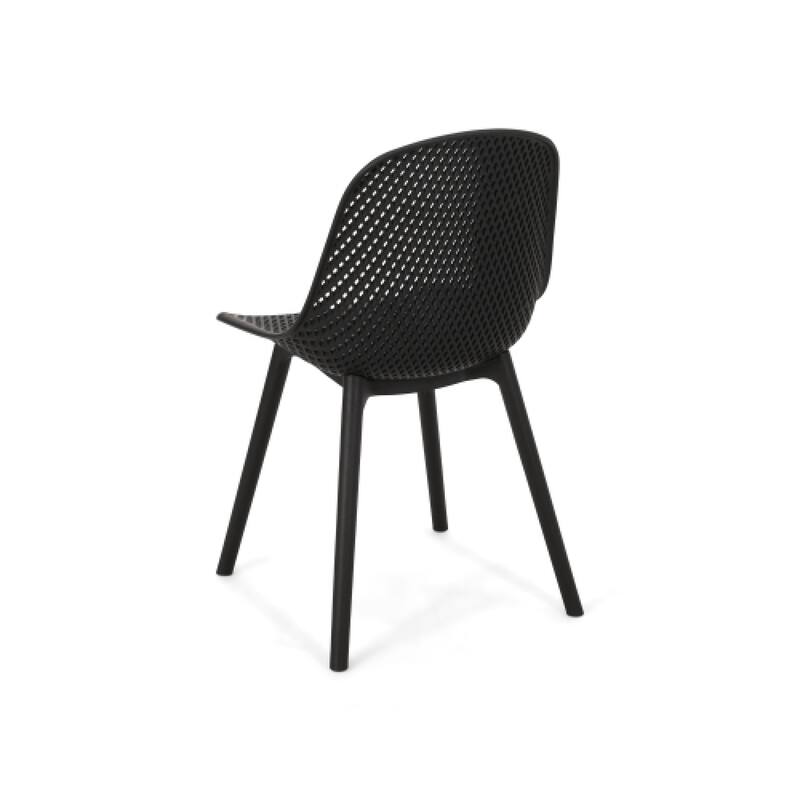 Roomfitters Modern Perforated Dining Chairs (Set of 4), Sleek Lightweight Design for Indoor Outdoor Spaces