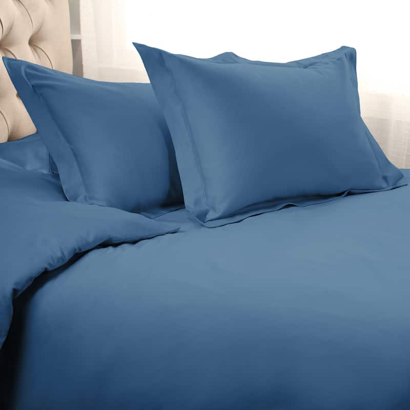 Egyptian Cotton 1000 Thread Count 3 Piece Duvet Cover Set by Superior - Blue - King - Cal King