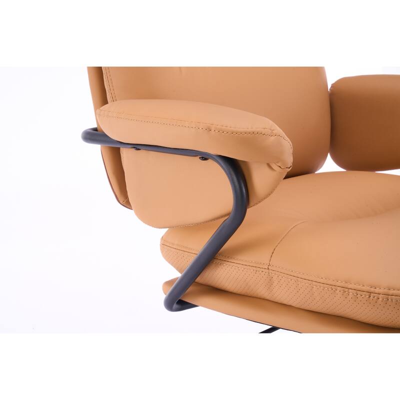 Ergonomic Leather Office Chair with 360°Swivel, Adjustable Height, Reclining Backrest & Breathable Seat