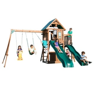 Swing-N-Slide Willows Peak Deluxe Wood Outdoor Swing Set