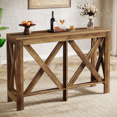 63-Inch Narrow Counter Height Bar Table with Sturdy Base - 63" L x 15.7" W x 39.37" H