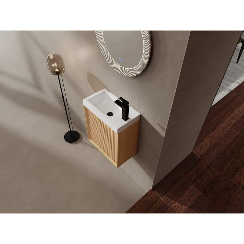 18.5" Small Wall-Mount Vanity Set with Sink and Soft-Close Door