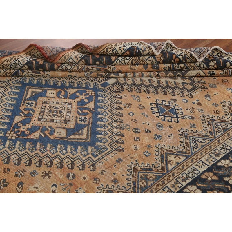 Tribal Bakhtiari Persian Vintage Area Rug Handmade Wool Carpet - 6'7"x 9'10"