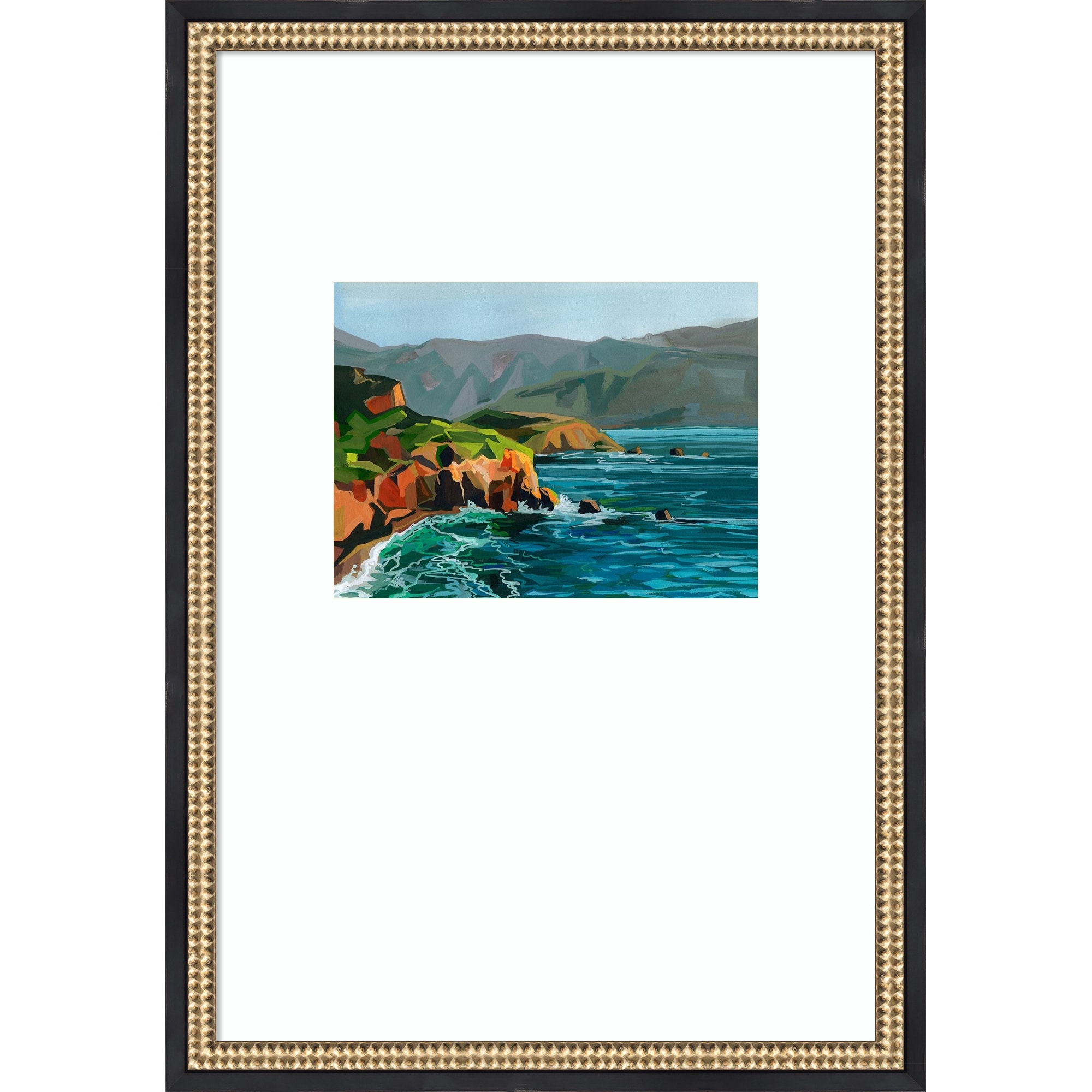 Gold Cliffs by Brook Page Wood Framed Wall Art Print