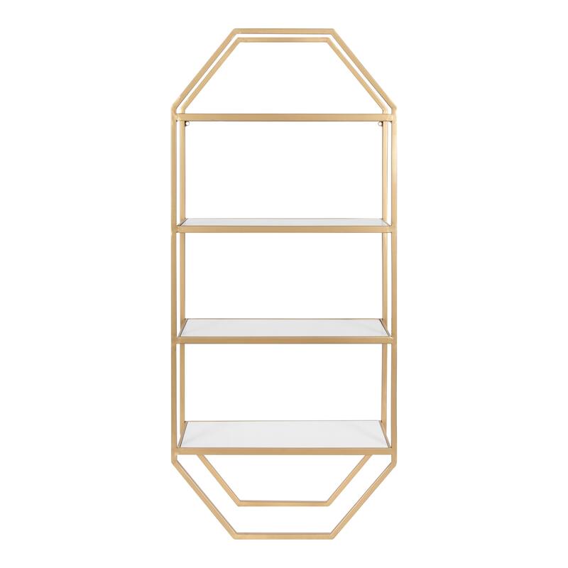 Kate and Laurel Adela Rustic Wood and Metal Wall Shelf