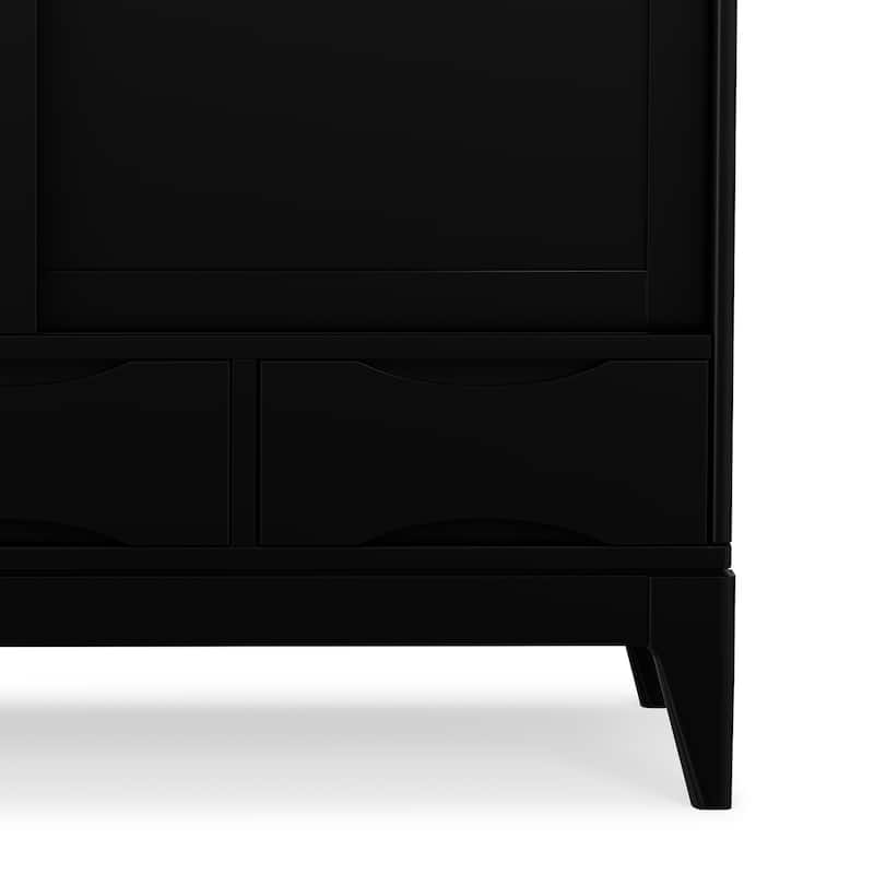 WYNDENHALL Pearson SOLID HARDWOOD 48" Wide Modern Medium Storage Cabinet - 48"w x 17"d x 42" h