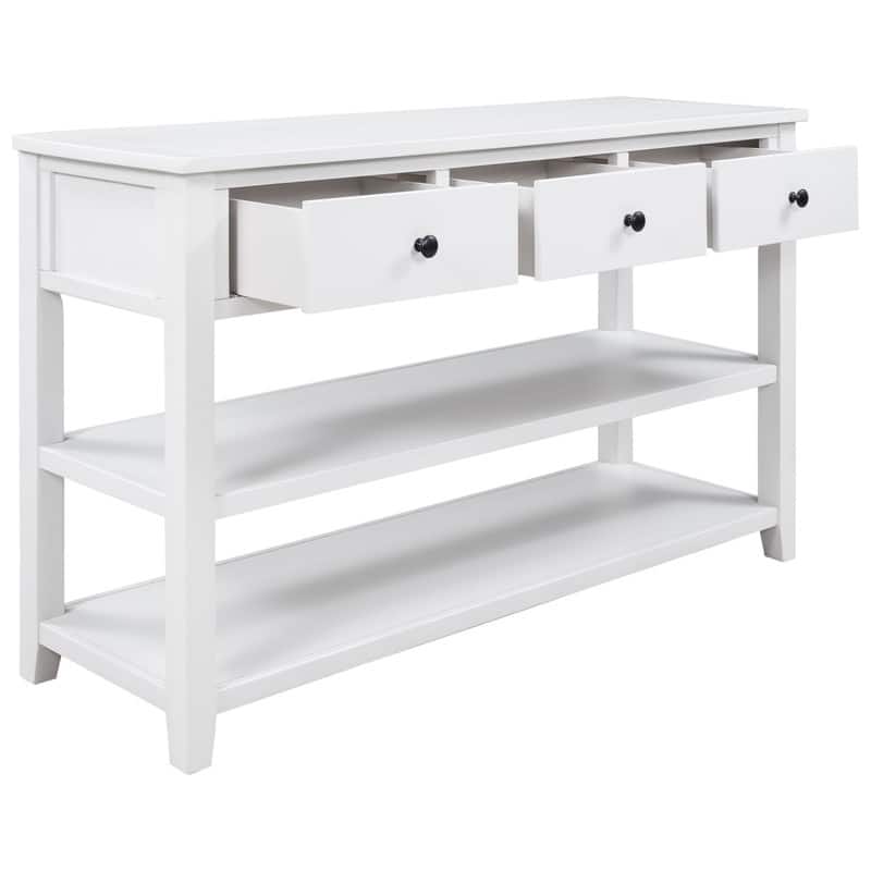 50 "inch retro modern design narrow sofa table with pine solid wood frame